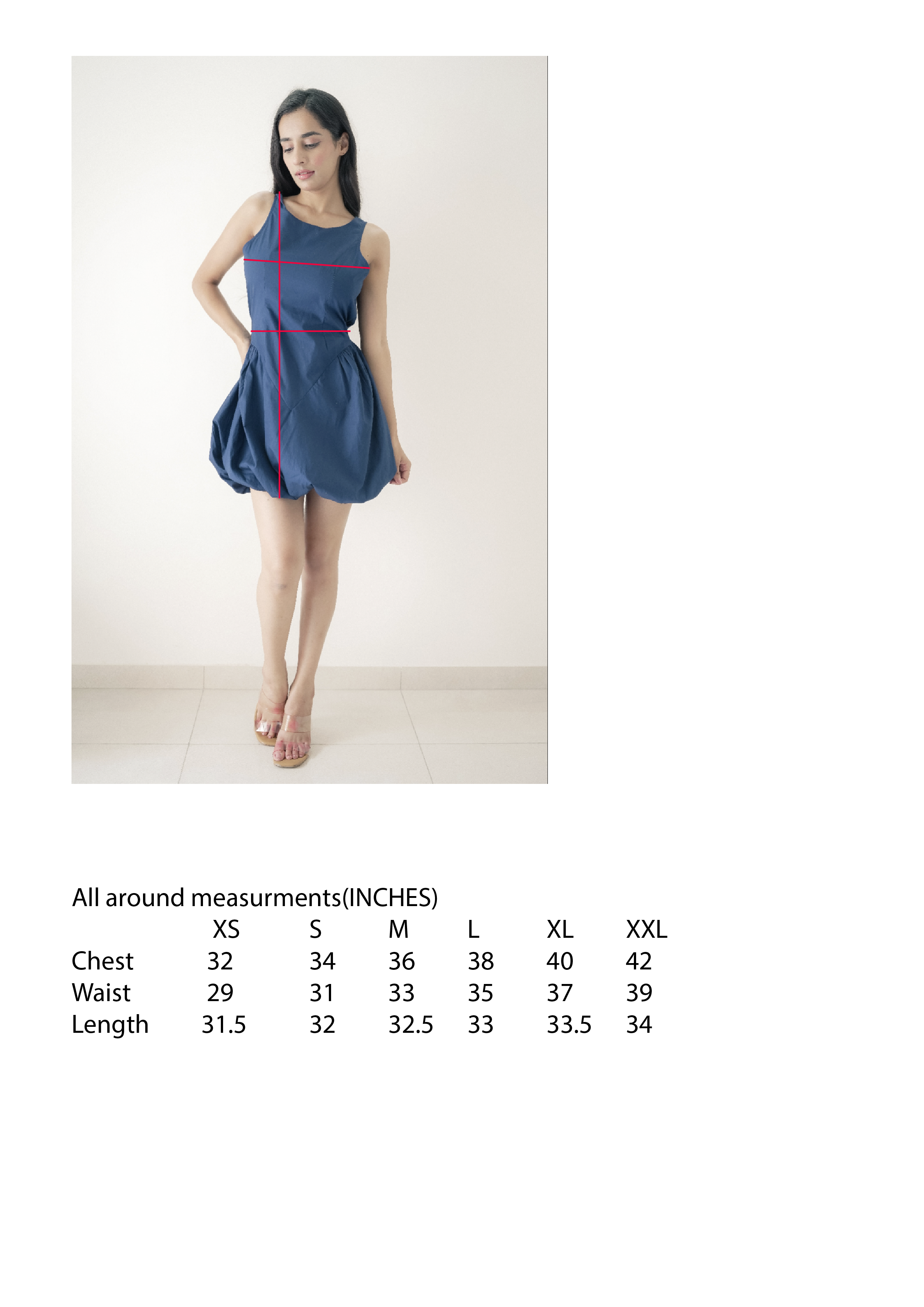Balloon Hem Mini Dress – White