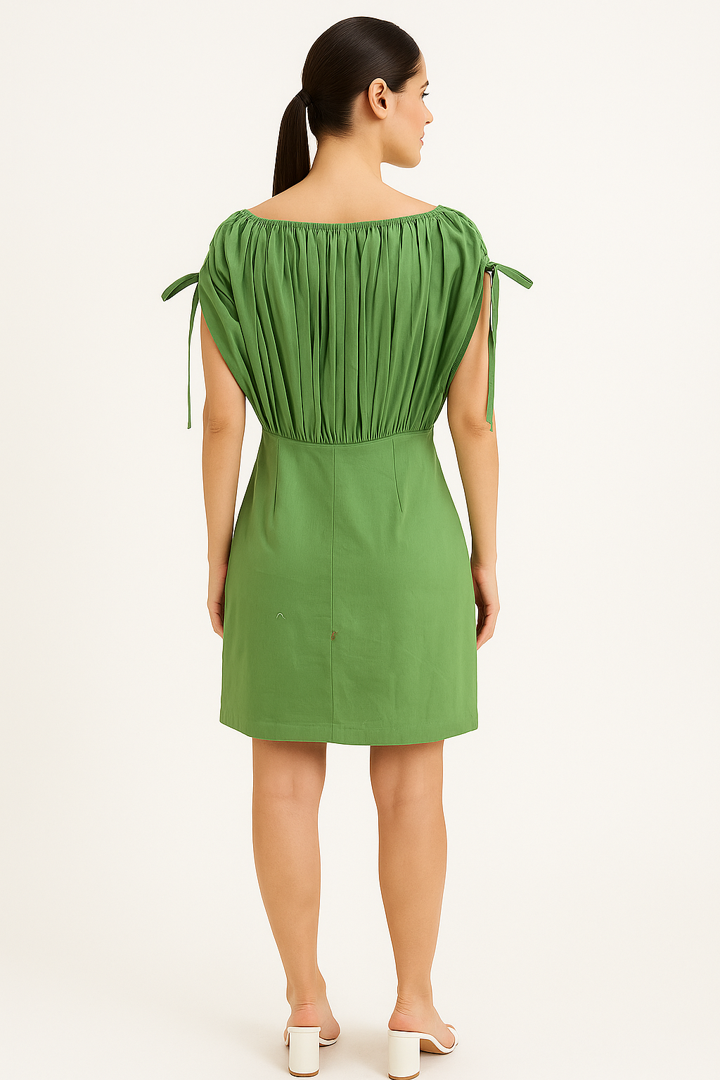 Gathered Puff Sleeve Dress