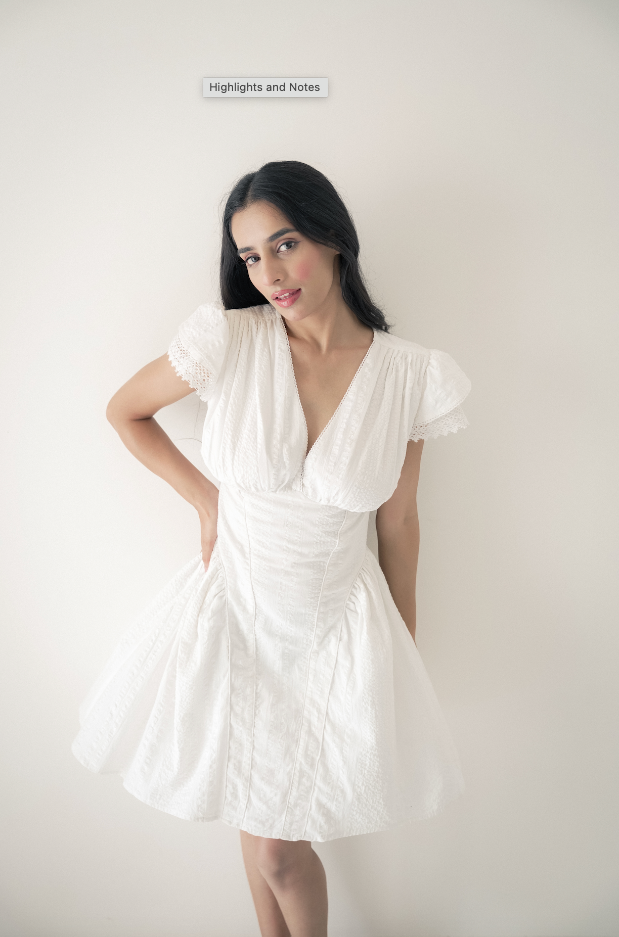 White Dobby Mini Dress