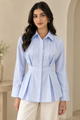 Pleated Waist Shirt – Powder Blue