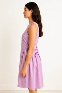 Sleeveless Cotton Fit-and-Flare Dress