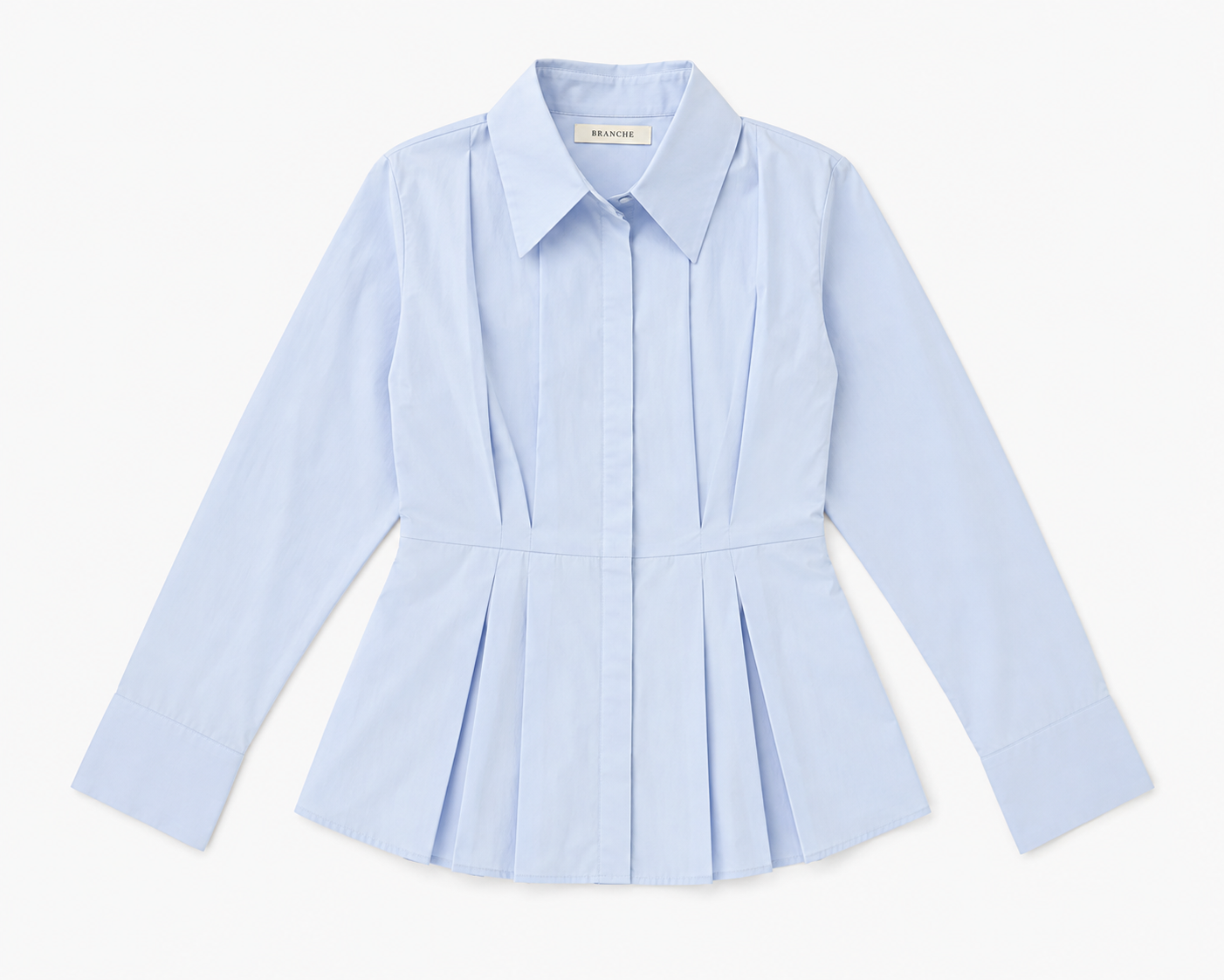 Pleated Waist Shirt – Powder Blue