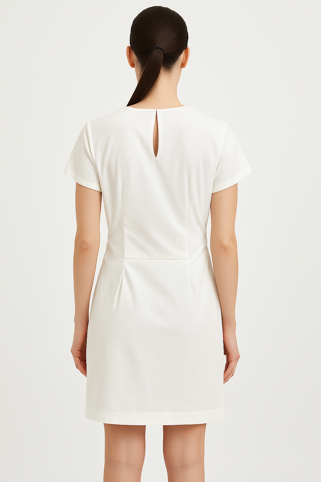 The Draped Knotted Dress — Off-White Elegance