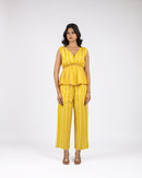 Mustard & White Striped Co-Ord Set