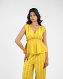 Mustard & White Striped Co-Ord Set