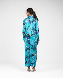 Abstract Print Satin Twin Set