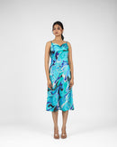 Abstract Print Slip Midi Dress