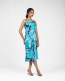 Abstract Print Slip Midi Dress
