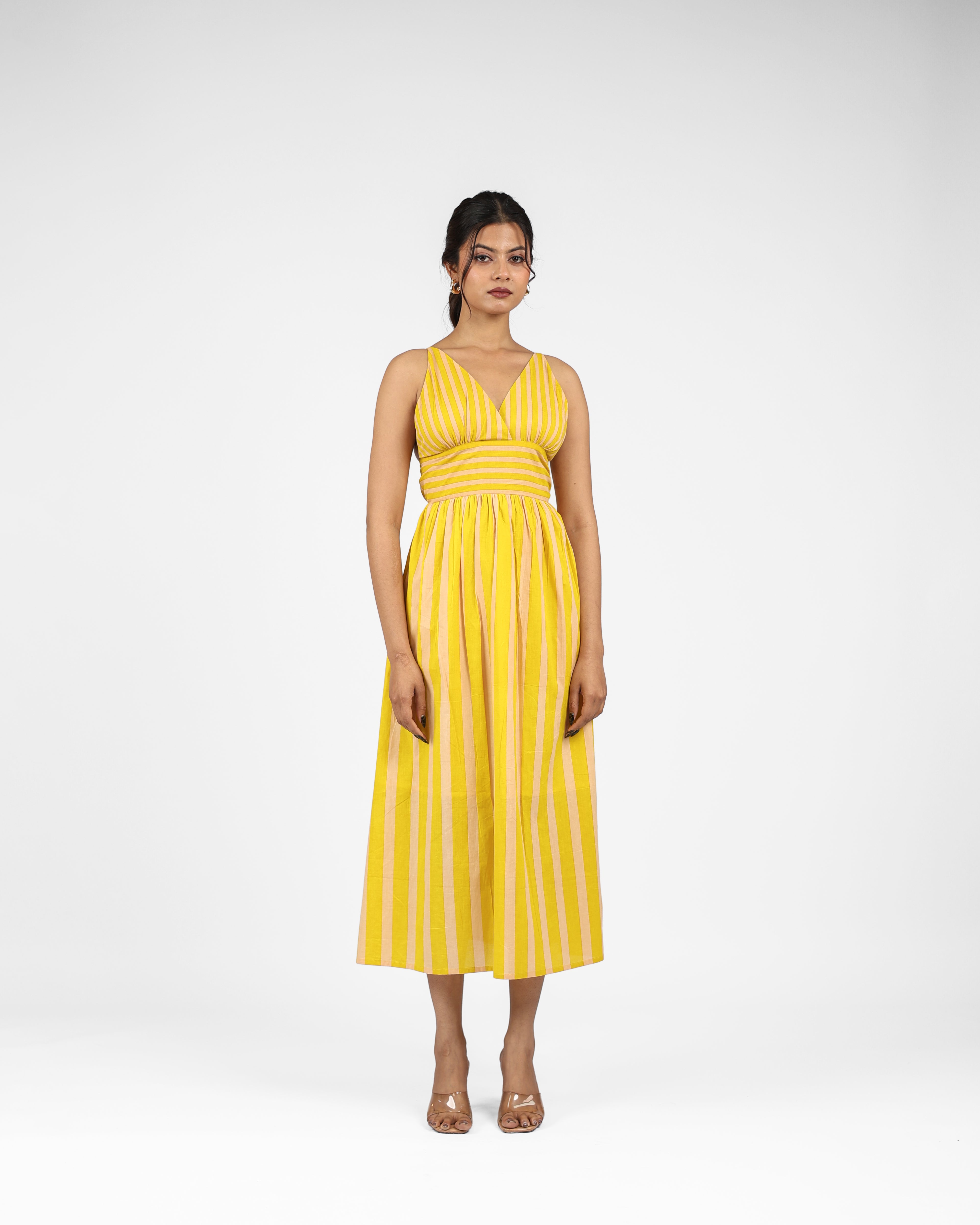 Musturd- White Stripe Dress