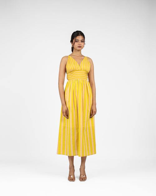 Musturd- White Stripe Dress