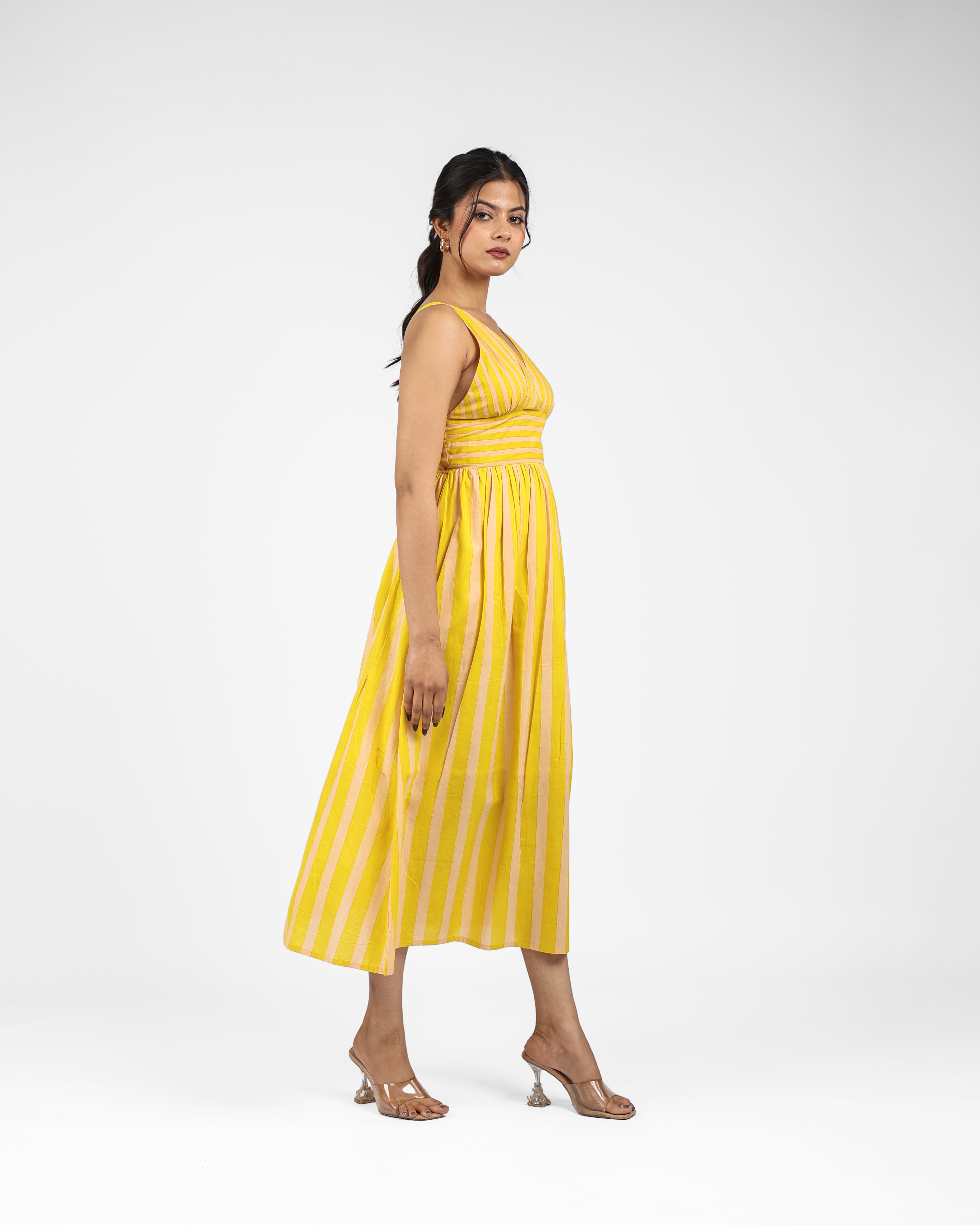 Musturd- White Stripe Dress