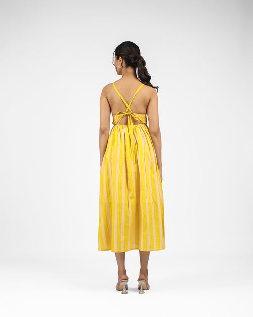 Musturd- White Stripe Dress