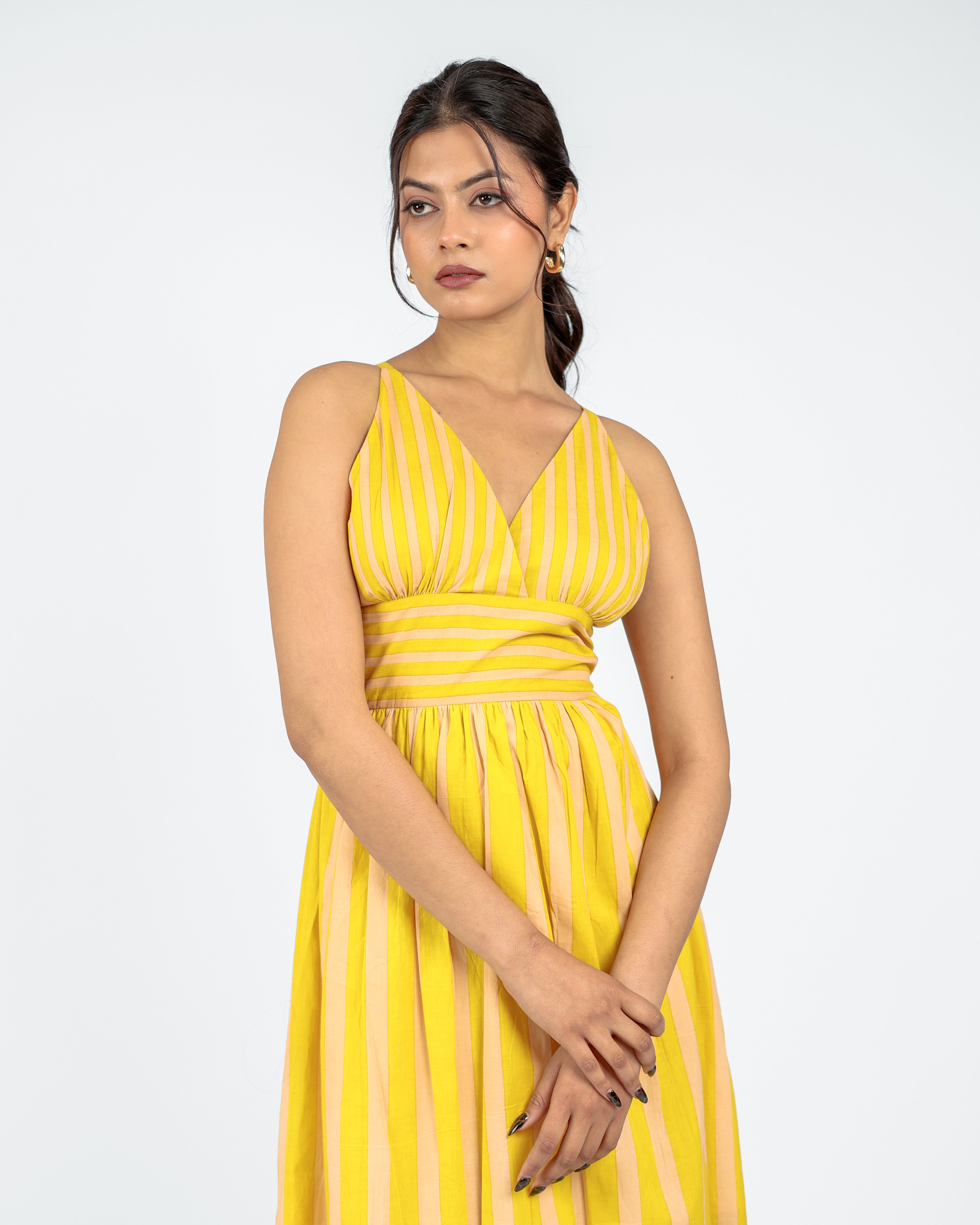 Musturd- White Stripe Dress