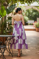 Violet Floral Tiered Cotton Dress