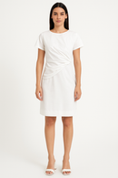 The Draped Knotted Dress — Off-White Elegance