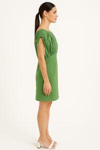 Gathered Puff Sleeve Dress