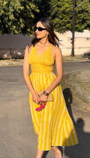 Musturd- White Stripe Dress