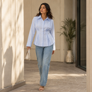 Pleated Waist Shirt – Powder Blue