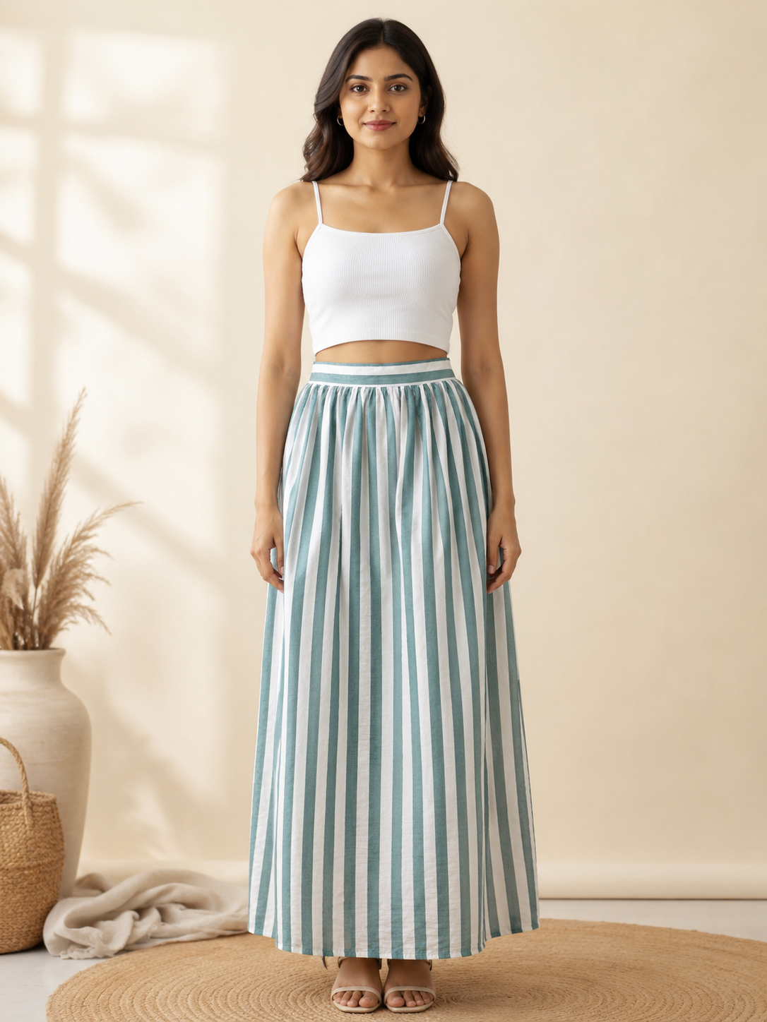Sea Breeze Stripe Maxi Skirt