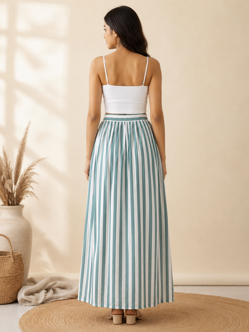 Sea Breeze Stripe Maxi Skirt