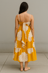 Mango Floral Tiered Cotton Dress