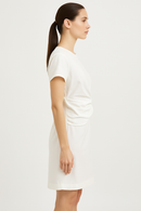 The Draped Knotted Dress — Off-White Elegance