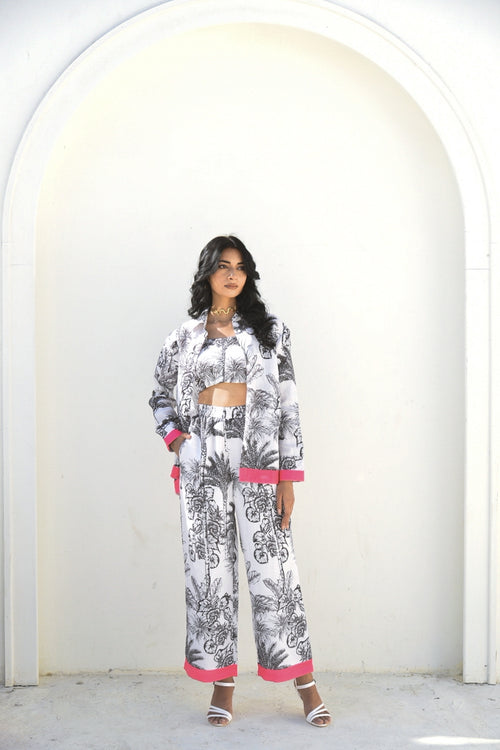 Noir Palm - Monochrome Tropical Co-ord Set