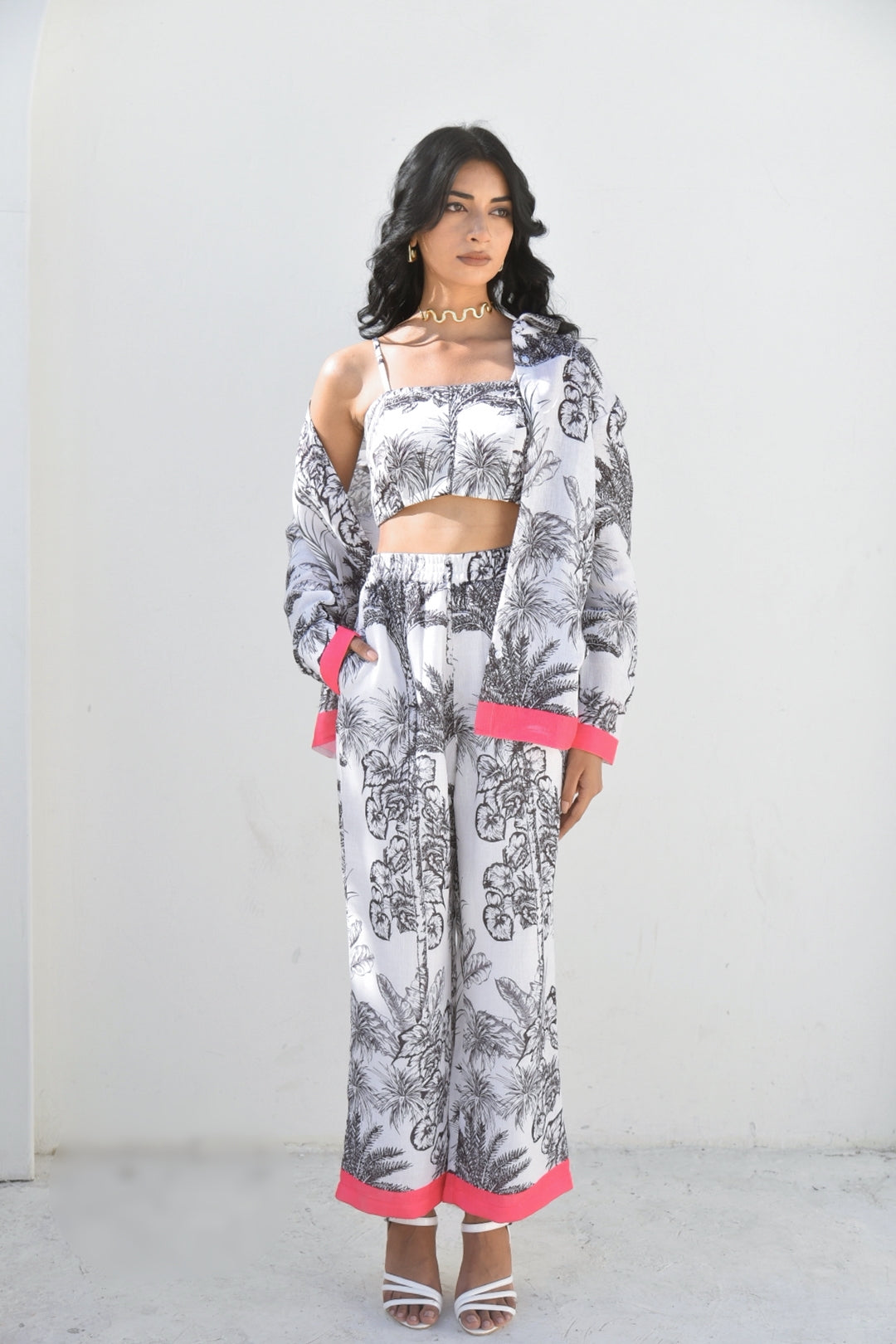 Noir Palm - Monochrome Tropical Co-ord Set
