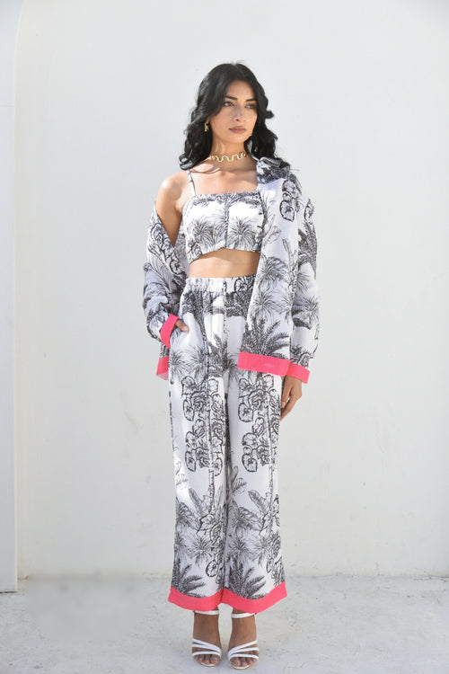 Noir Palm - Monochrome Tropical Co-ord Set