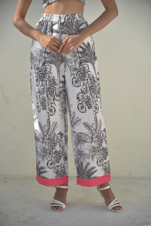 Noir Palm - Monochrome Tropical Trouser