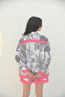 Noir Bliss - Tropical Monochrome Short Co-ord Set