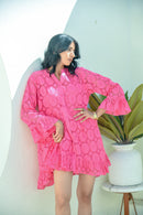 Rosé Eyelet Tunic Dress with Singlet