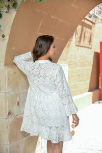 Ivory Eyelet Tunic Dress With Singlet