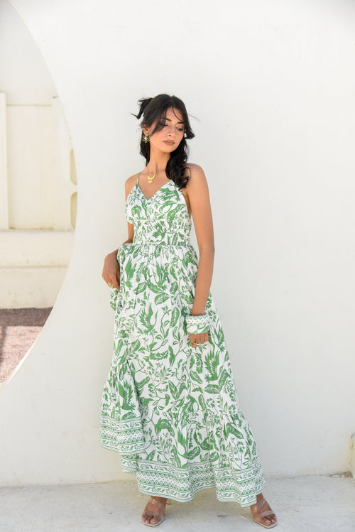 Verdant Whisper Maxi Dress