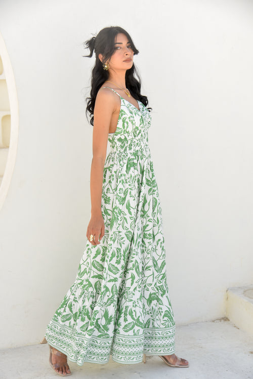 Verdant Whisper Maxi Dress