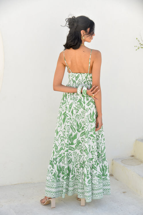 Verdant Whisper Maxi Dress