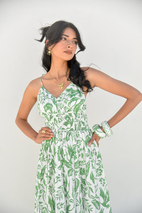 Verdant Whisper Maxi Dress