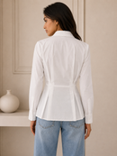 Pleated Waist Shirt – White
