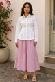 Pink Pinstripe Skirt Co-Ord Set
