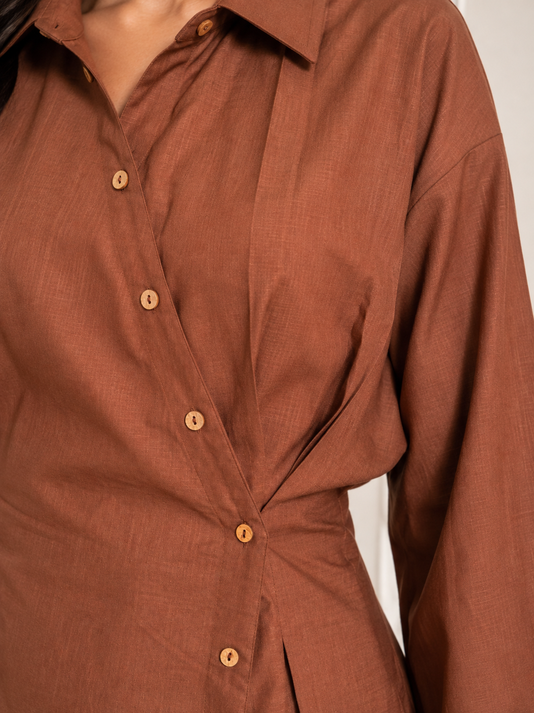 Cocoa Tailored Wrap Shirt