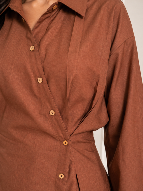 Cocoa Tailored Wrap Shirt