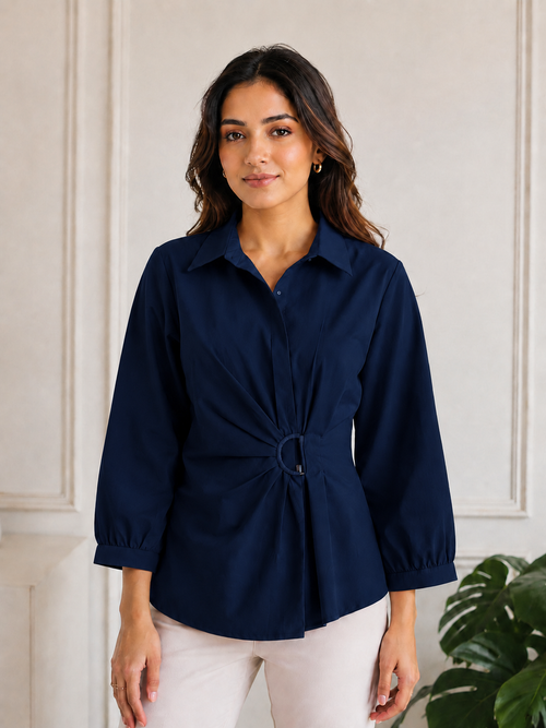 Halo Wrap Shirt – Midnight Navy