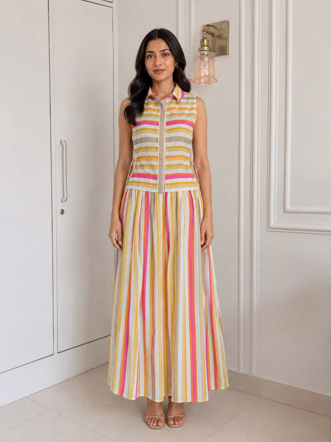 Sunset Stripe Sleeveless Co-Ord Set
