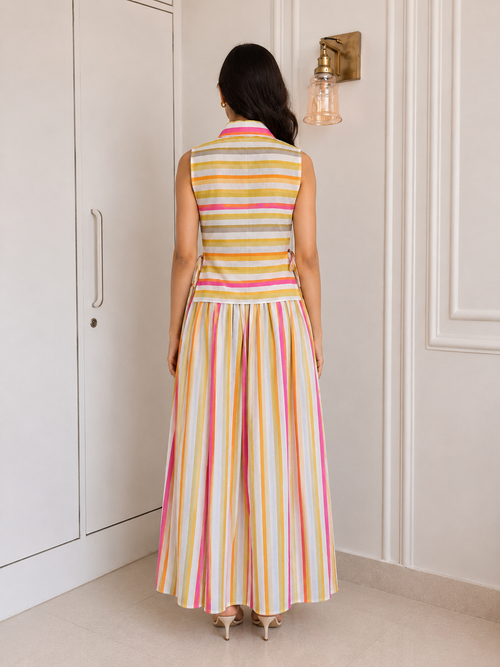 Sunset Stripe Sleeveless Co-Ord Set