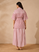 Pink Mixed Checks & Stripes Co-Ord Set