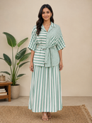 Mint Stripe & Check Co-Ord Set