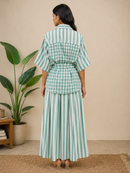 Mint Stripe & Check Co-Ord Set