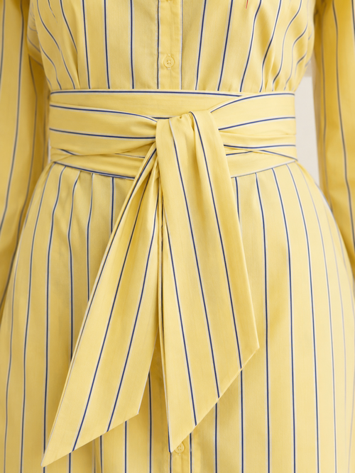 Lemon Stripe Shirt Dress