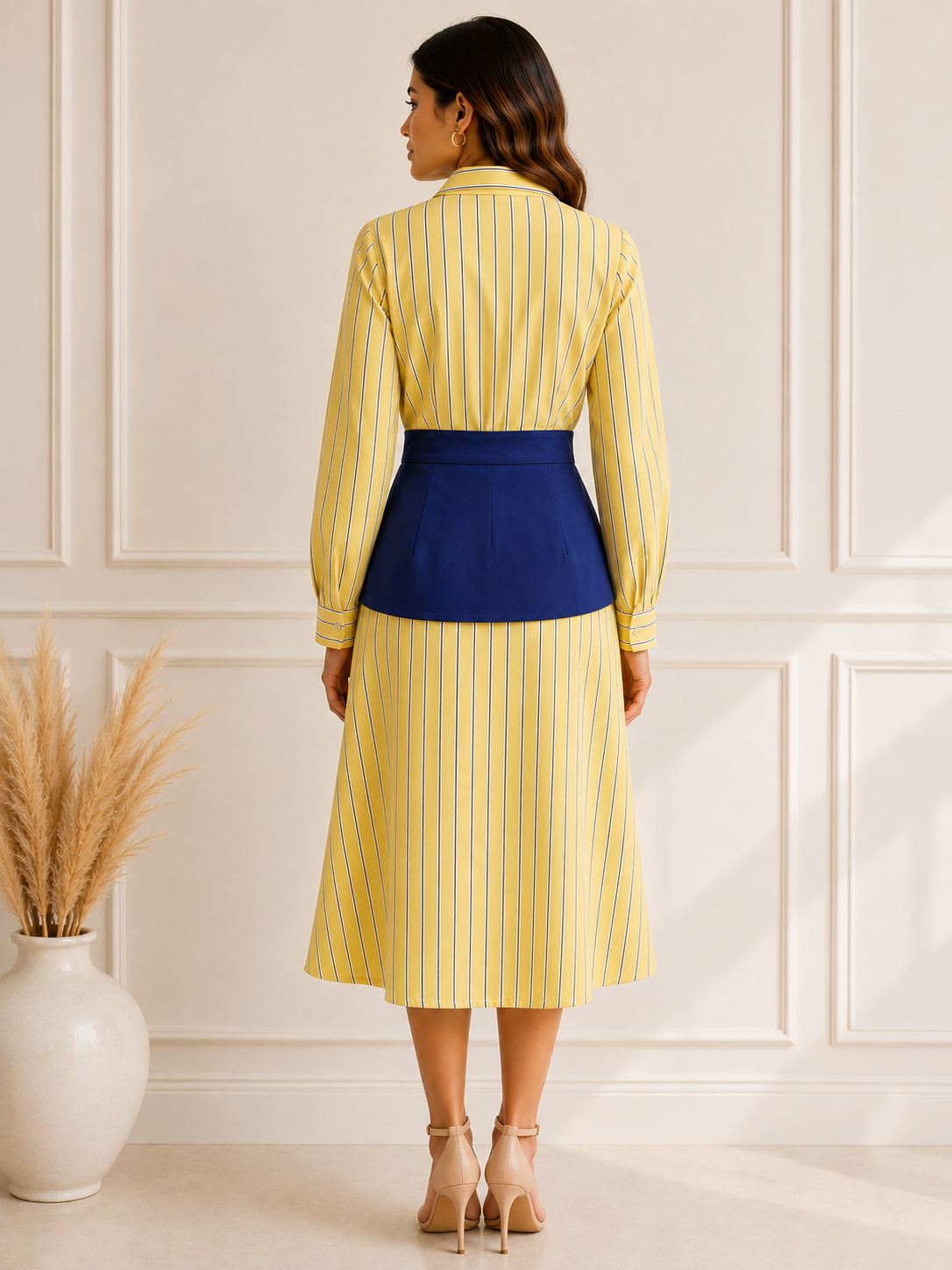 Lemon Zest Waist Detail Shirt Dress