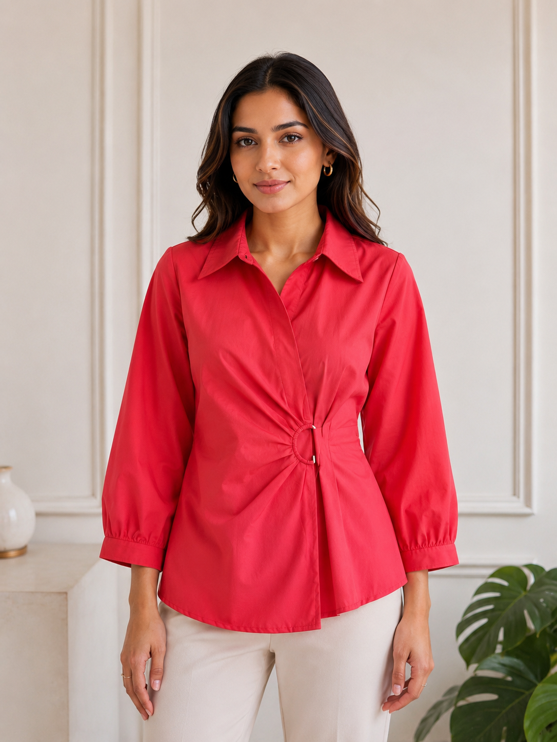 Halo Wrap Shirt – Scarlet Red